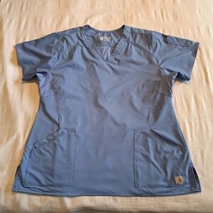 Carhartt mens or womens size XL ceil blue scrub top EUC